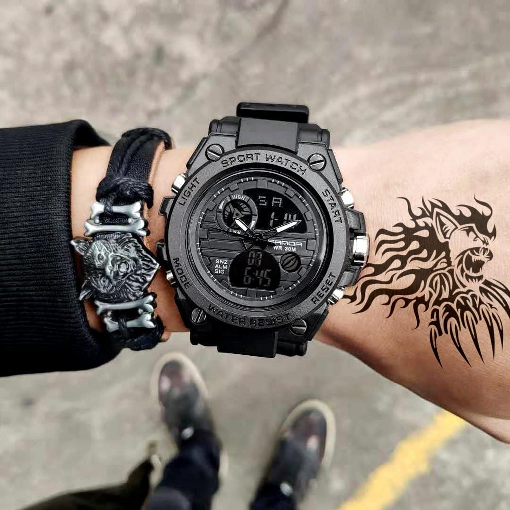Relojes deportivos para hombre al aire libre, impermeable, militar, fecha, tácticas, LED, alarma, cronómetro