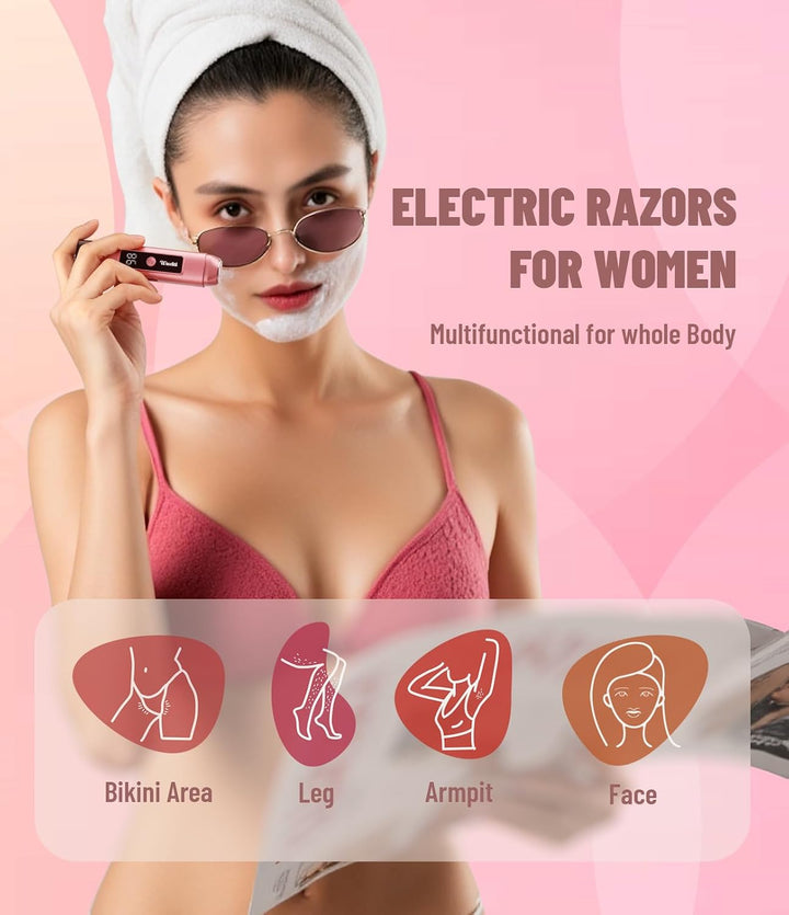 Recortadora de bikini eléctrica de doble cabezal para mujer: afeita...