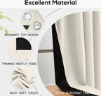 Yakamok Cortinas 100% opacas para dormitorio, 84 pulgadas de largo, cortinas de bloqueo de luz total con respaldo negro, paneles de ojales sólidos con aislamiento térmico para sala de estar, 38