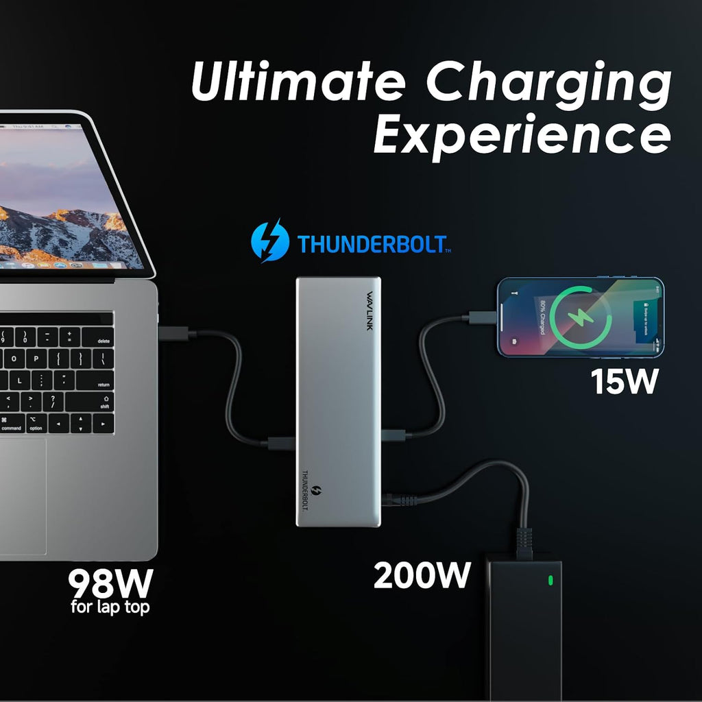 WAVLINK Tecnología de integración Thunderbolt 4, TB4 y DisplayLink