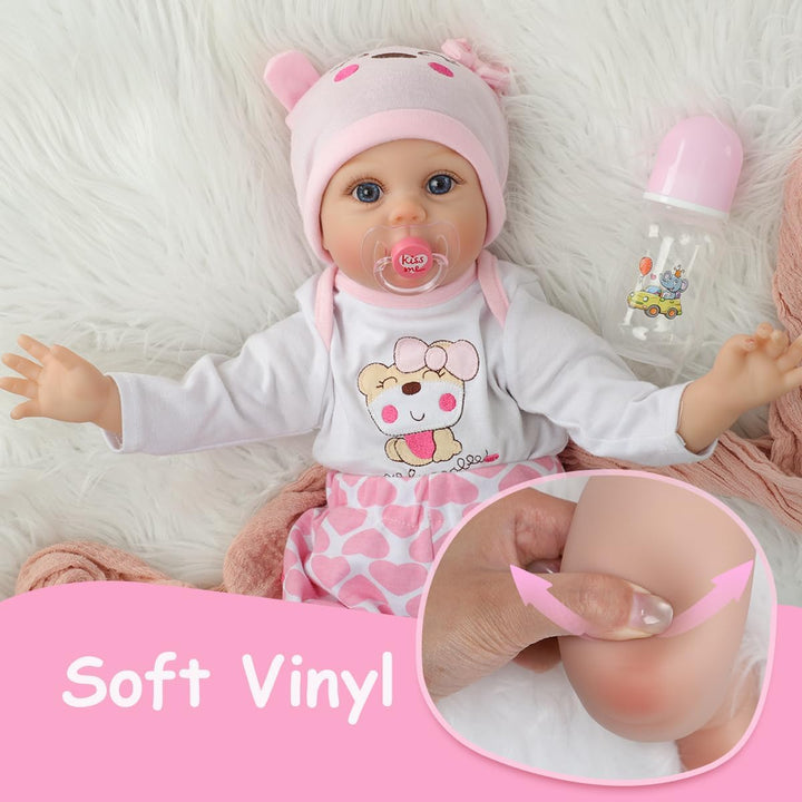 Kdudgso Muñecas Reborn Baby Girl de silicona realista de 22 pulgada...