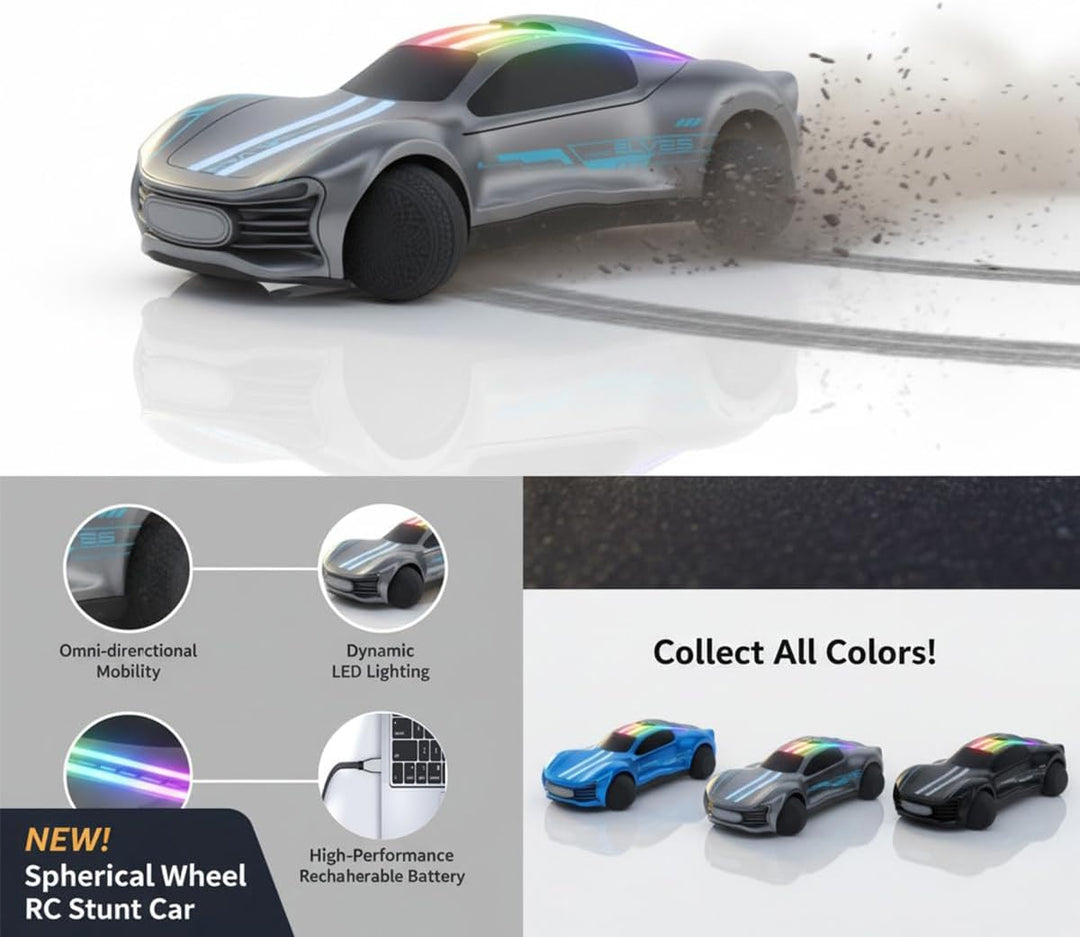 Coche de acrobacias a control remoto ruedas esféricas 12
