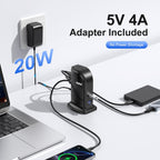 atolla, hub USB 3.0 de 7 puertos, alimentado, adaptador 5V/4A
