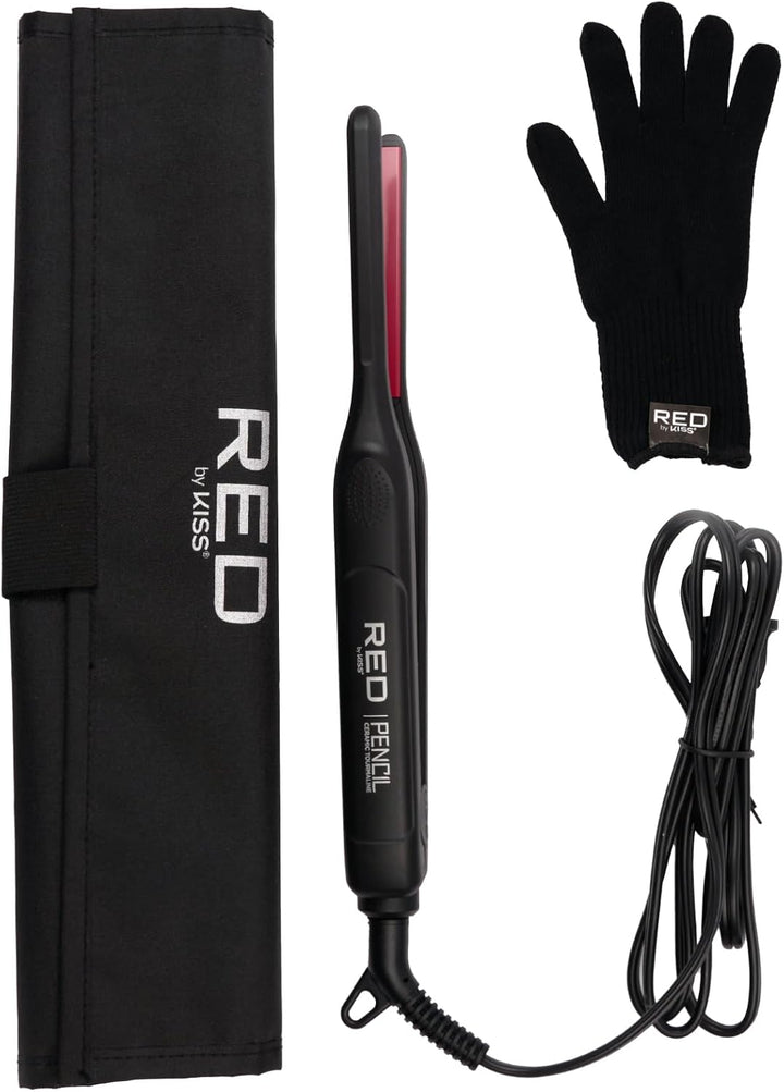 Red by Kiss Plancha plana tipo lápiz, mini plancha de pelo de cerám...