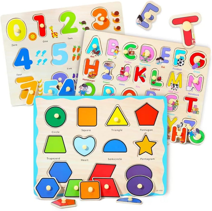 GRINNNIE - Rompecabezas Montessori de madera para niños de