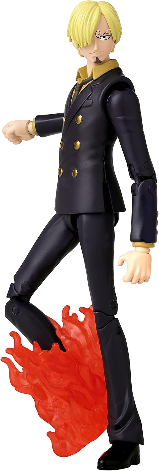 Figuras de Anime One Piece Sanji Figura de Acción | Figura Articulada de Sanji de 17 cm con Brazos y Rostros Intercambiables | Bandai One Piece Figuras de Acción Rango Pirata