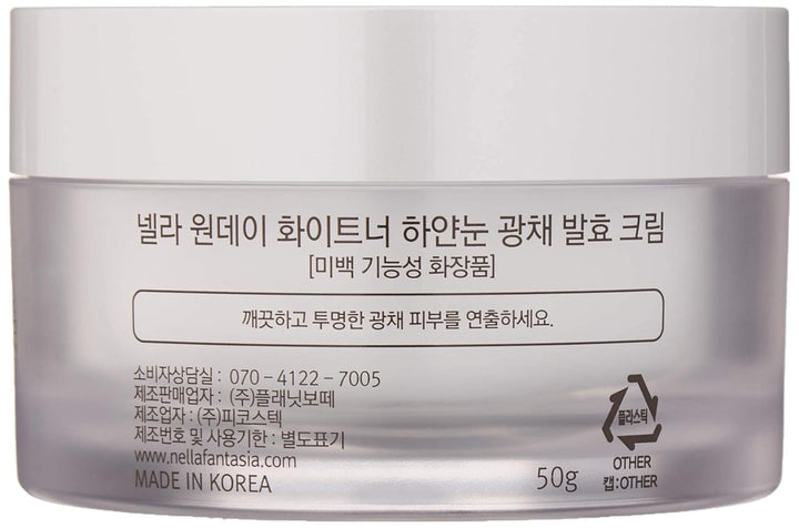 Nella Crema tonificante blanqueadora e iluminadora, ingredientes na...