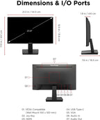 ViewSonic VA2448-MHU Monitor de 24 pulgadas 1080p, pantalla IPS con...