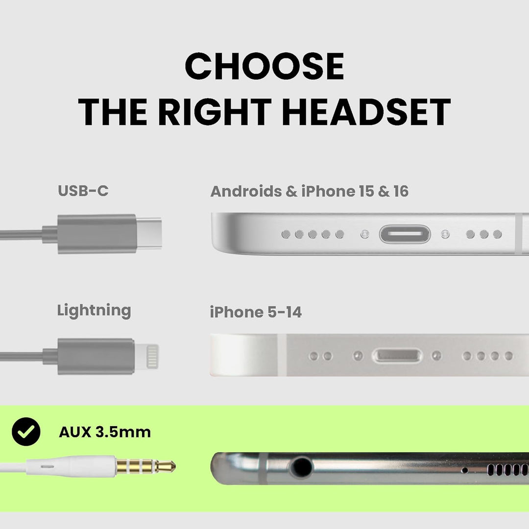 Avantree E171 - Auriculares con cable AUX de 0.138 in con micrófono...
