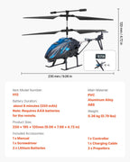 Helicóptero RC VEVOR, helicóptero de control remoto de 2.4GHz, avión RC de 3.5 canales para niños, 16 minutos de tiempo de vuelo, mantenimiento de altitud, despegue/aterrizaje de una tecla y luces LED