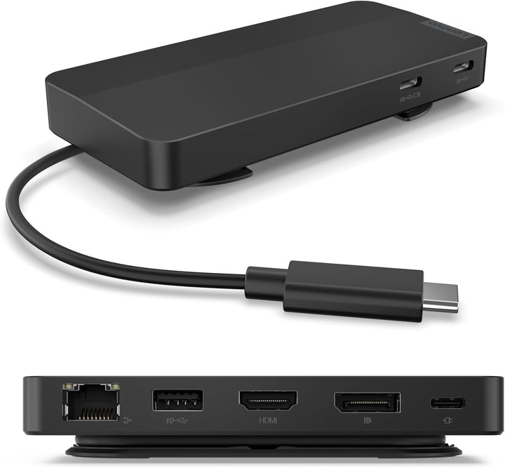 Lenovo Base de viaje USB-C de doble pantalla, 7 puertos, cable USB-...