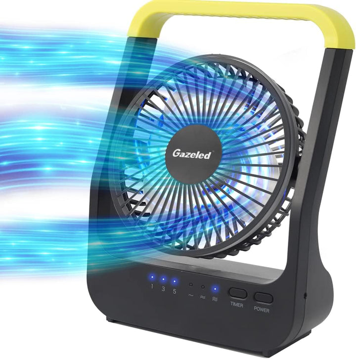 Gazeled F15 Ventilador alimentado por batería, ventiladores de larg...