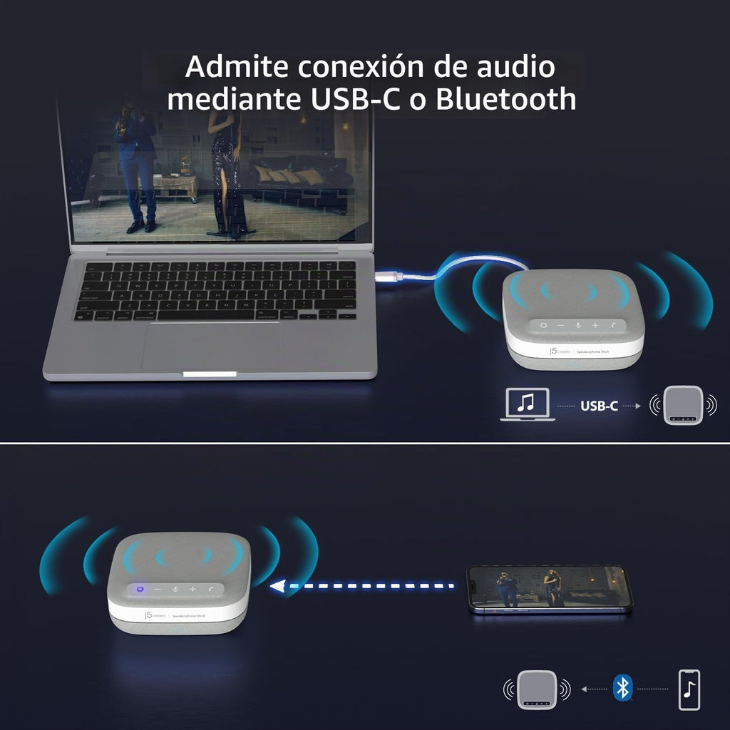 j5create Base de altavoz USB-C 4K, base de audio todo en uno