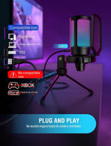 FIFINE Micrófono USB para juegos para PC PS5, micrófono de condensa...