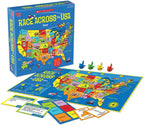 University Games, Scholastic Race Across the USA Juego de Mesa, Juego de Aprendizaje de Geografía para Niños y Familias, para 2 a 4 Jugadores a partir de 8 Años en Adelante
