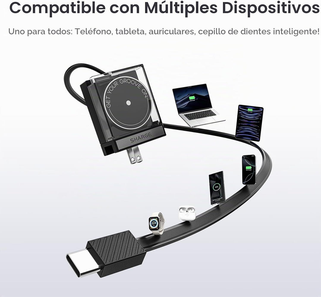 Sharge Flow Mini 2 Power Bank &amp; Paquete de cargador retráctil d...
