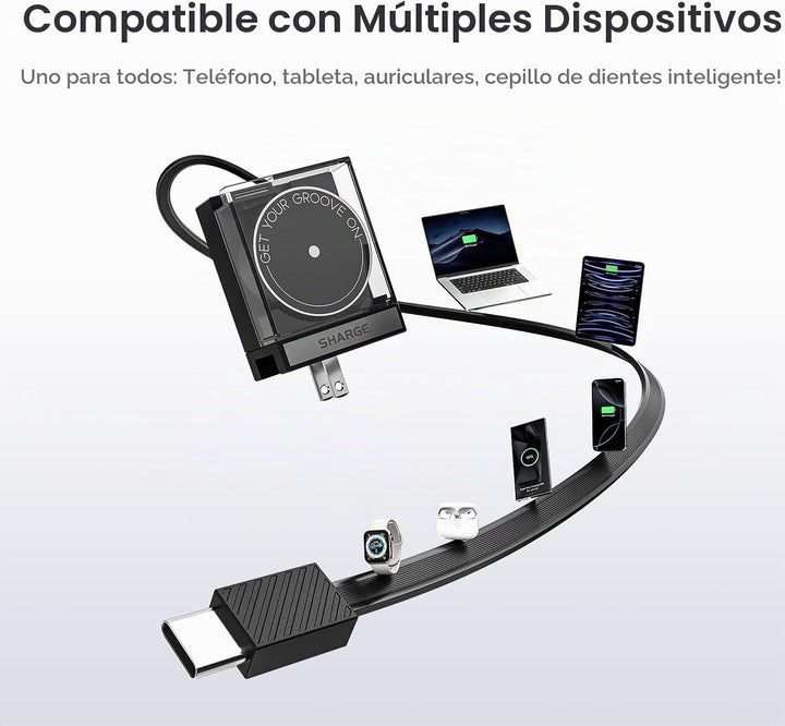 Sharge Flow Mini 2 Power Bank &amp; Paquete de cargador retráctil d...