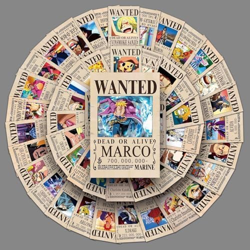 100 piezas de pegatinas de póster buscado de One Piece