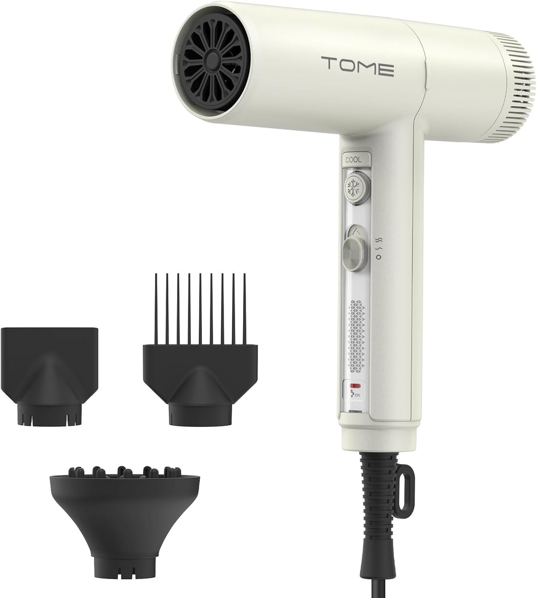 TOME Secador de pelo, motor EC de alta velocidad de 1875 W, secador...