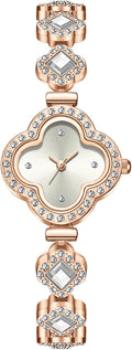 ADSBIAOYE Relojes de pulsera de lujo para mujer, reloj de pulsera de diamantes de oro rosa, reloj de cuarzo para mujer, regalo