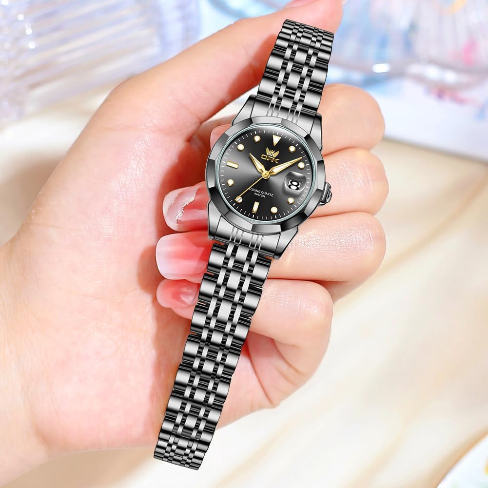 OPK Reloj de pulsera para mujer de acero inoxidable para mujer