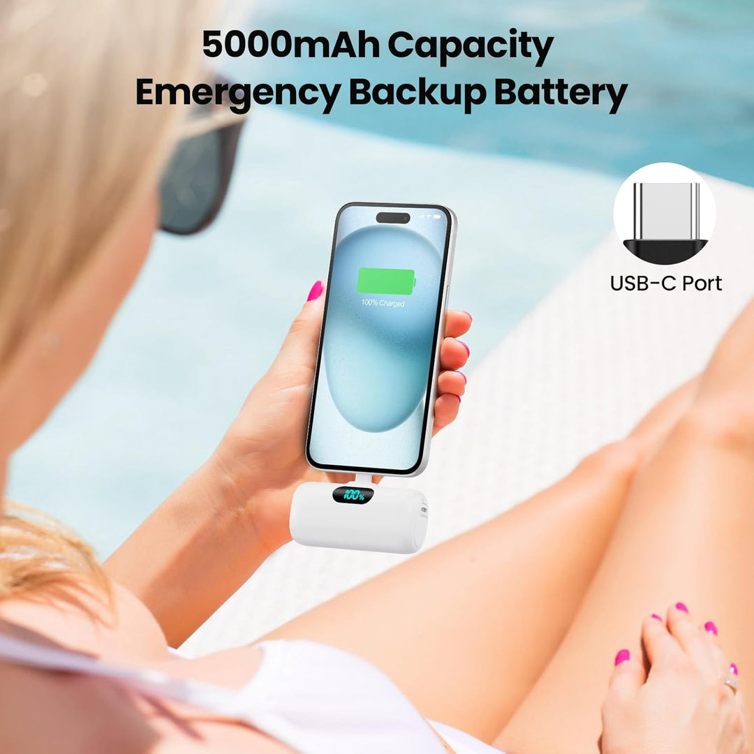 Mini Cargador Portátil USB C Power Bank, Paquete de Batería Mejorad...
