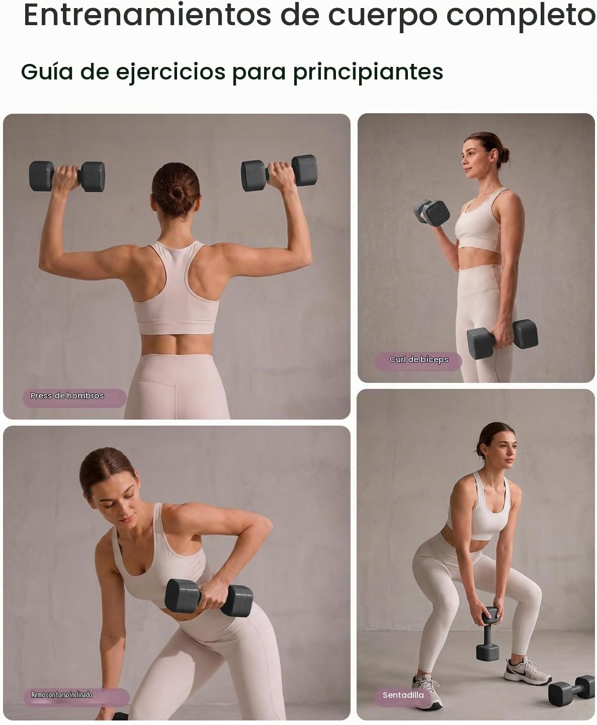 YOTTOY Juego de mancuernas 4 en 1, juego de mancuernas ajustables para