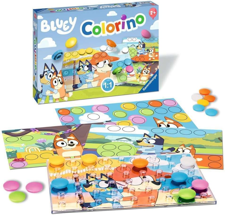 Ravensburger 22684 Bluey Colorino - Juego educativo de combinación de