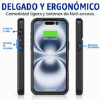 Alpatronix Funda de batería para iPhone 18 Pro Max, funda de carga inalámbrica delgada y portátil, funda de cargador extendida, carga rápida de 15 W, negro mate de alta capacidad