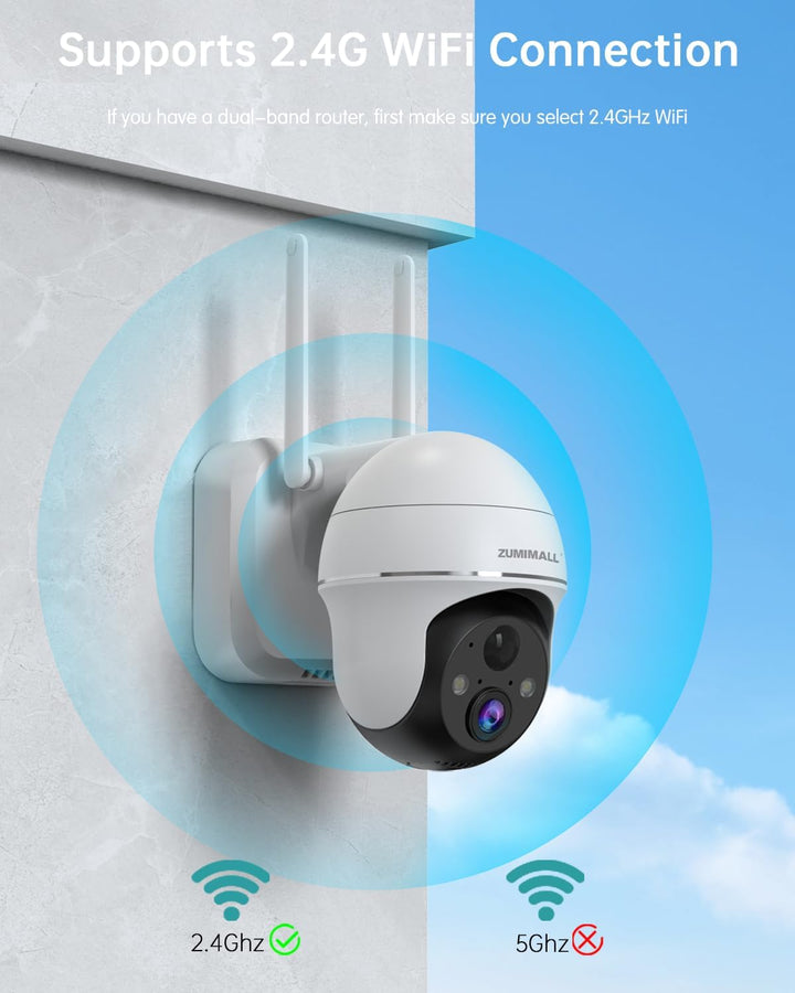 Cámaras de seguridad inalámbricas para exteriores ZUMIMALL, vista d...