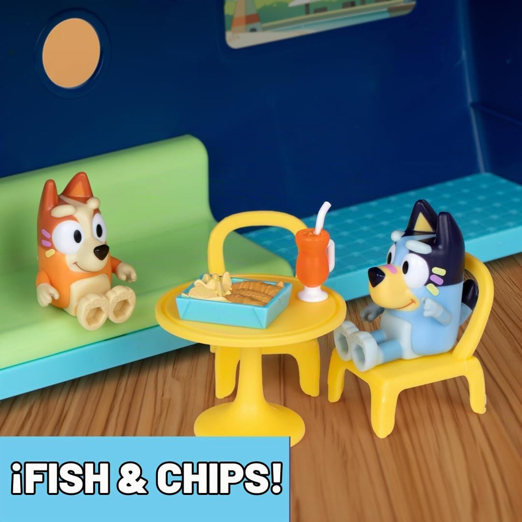 Bluey Juego de crucero con tobogán, más de 15 accesorios, 2 figuras