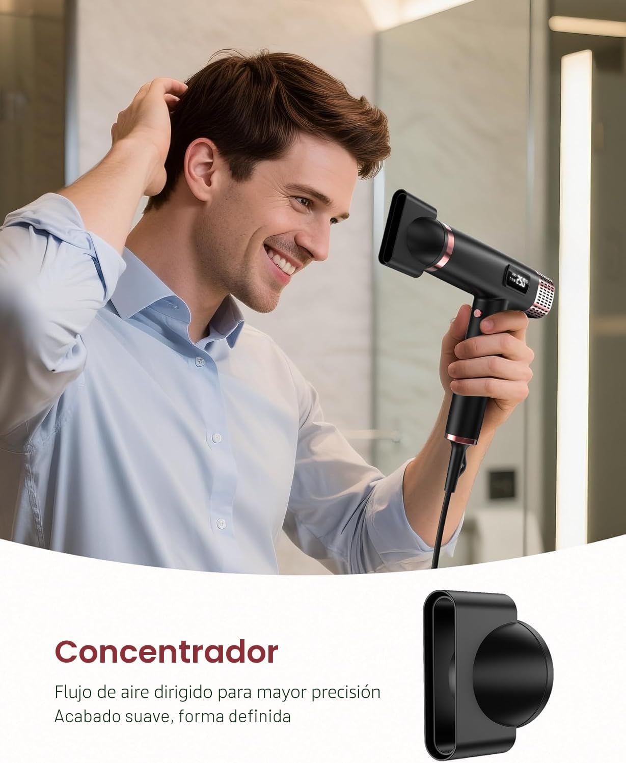 MESCOMB Secador de pelo de viaje con difusor, 1875 W de doble volta...