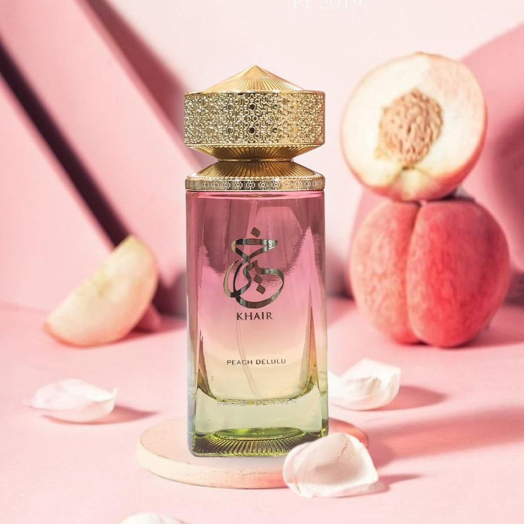 Paris Corner Khair Peach Delulu Eau de Parfum para mujer, 3.4 onzas...