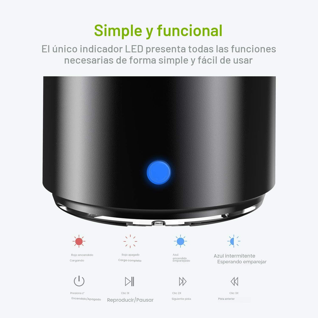 EWA - Minialtavoz Bluetooth A106 con estuche de viaje, radiador de...
