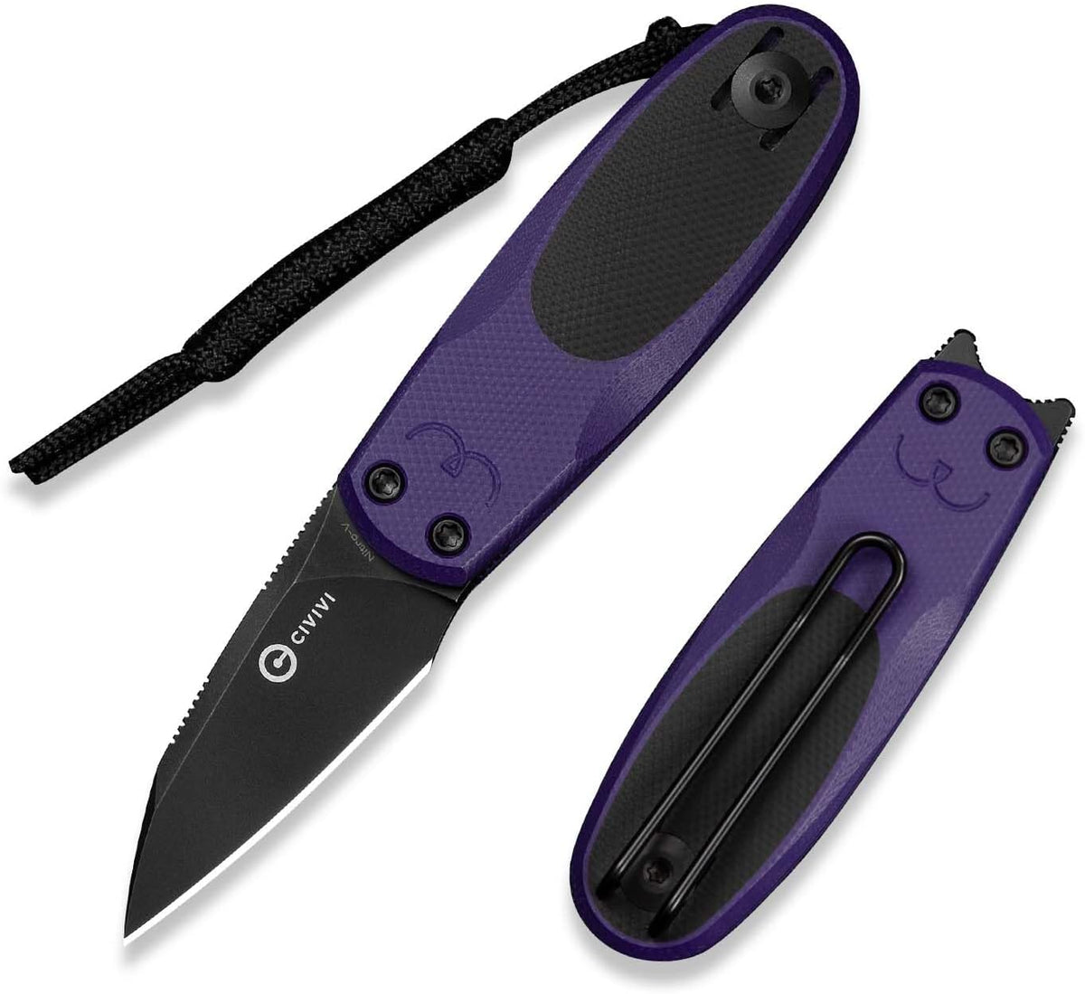CIVIVI Purr Mini cuchillo de bolsillo plegable, hoja de acero Nitro-V de