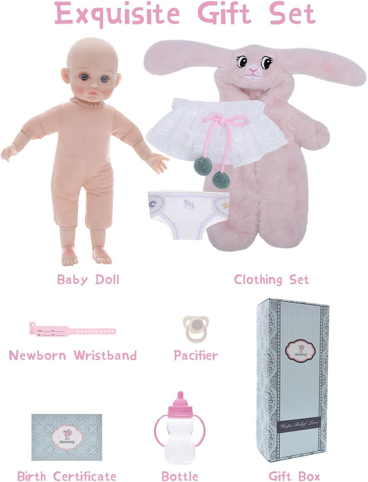 Cloveray Muñecas de bebé, muñeca realista de cuerpo suave de 15 pul...