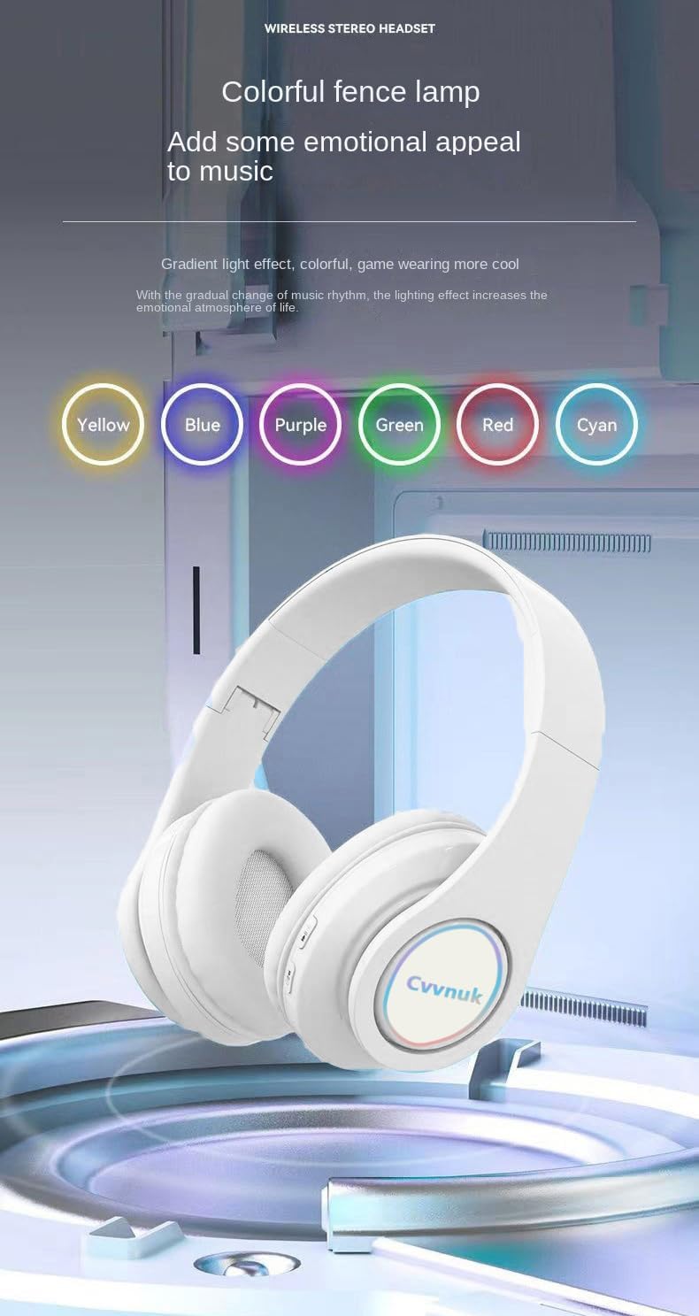 Los auriculares inalámbricos premium cuentan con una función de emisión de luz y se pueden llevar por encima de las orejas. Ofrecen un tiempo de reproducción de 24 horas y audio de alta