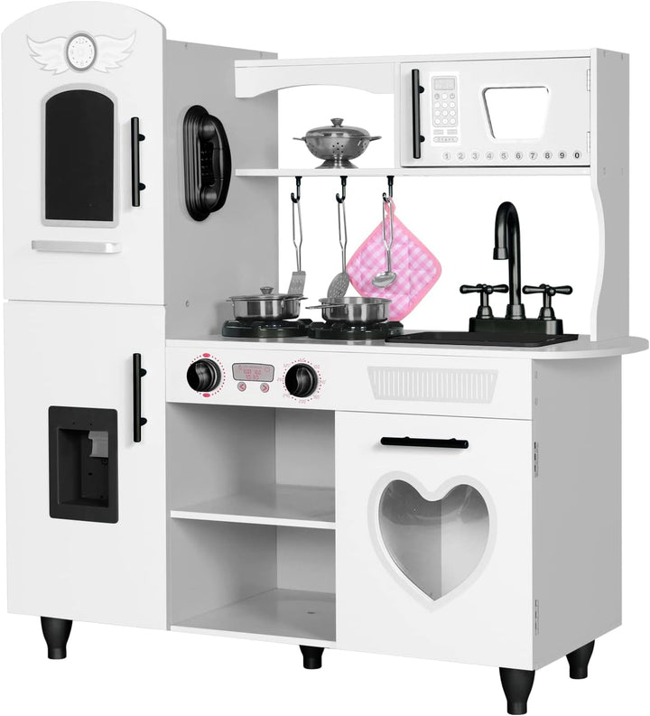 TaoHFE Juego de cocina de madera para niños pequeños, juego de jugu...