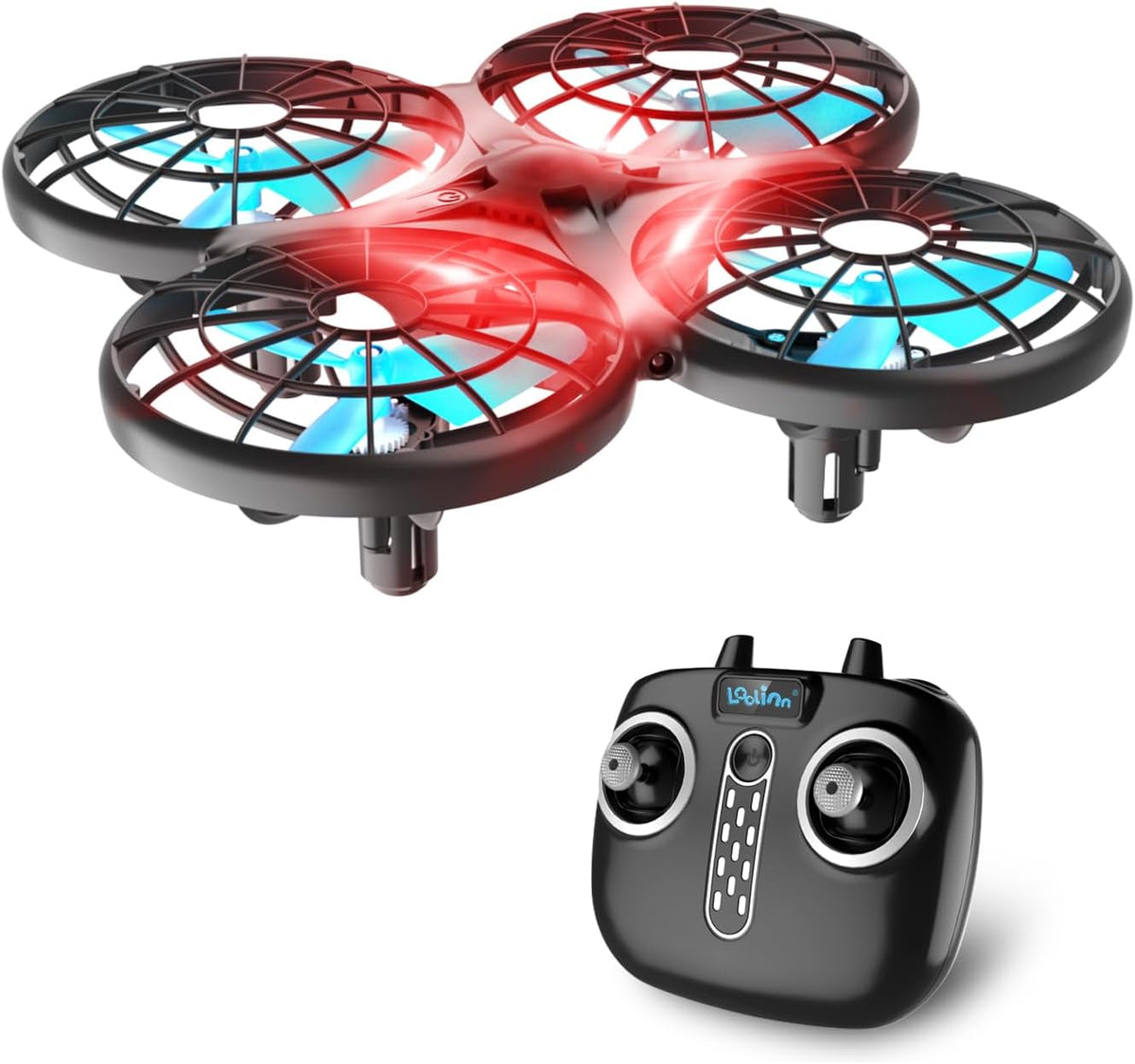 Loolinn | Drones para regalo para niños – Mini dron, dron RC con tecnología anticolisión automática, seguro para niños, fácil de volar, giro de 360°, modo controlado a mano (regalo para niños y niñas)