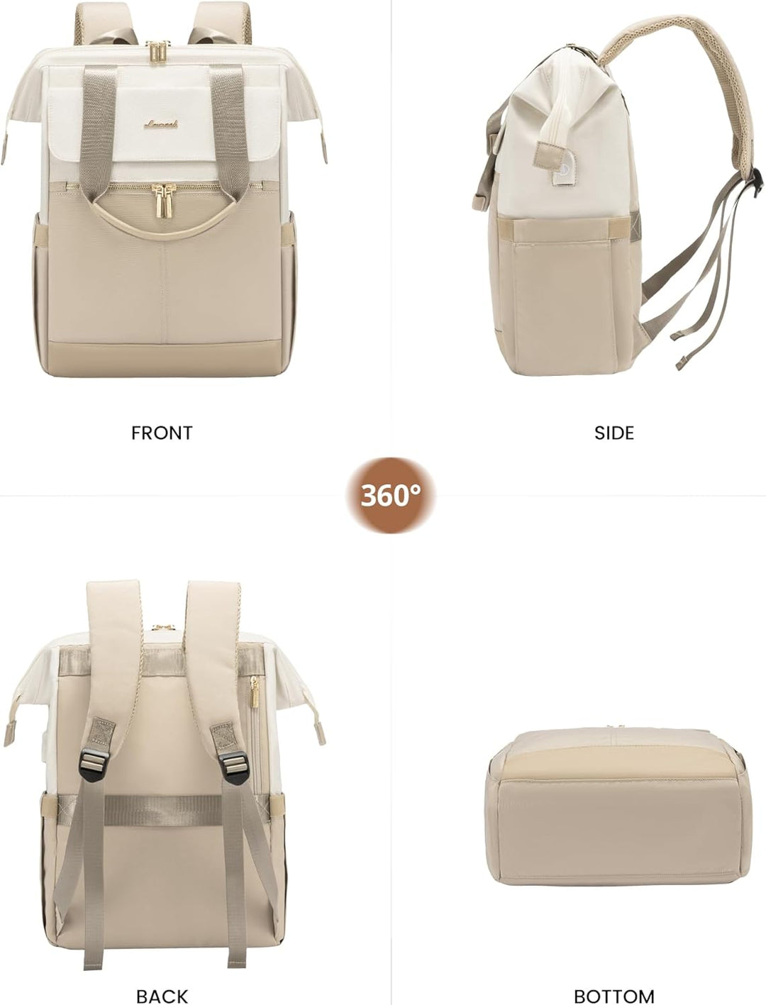 LOVEVOOK Mochila para laptop para mujer, mochila de trabajo convert...