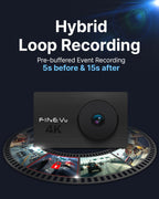 FineVu LX4K True 4K Dual Dash Cam frontal y trasera, STARVIS 2, tarjeta SD
