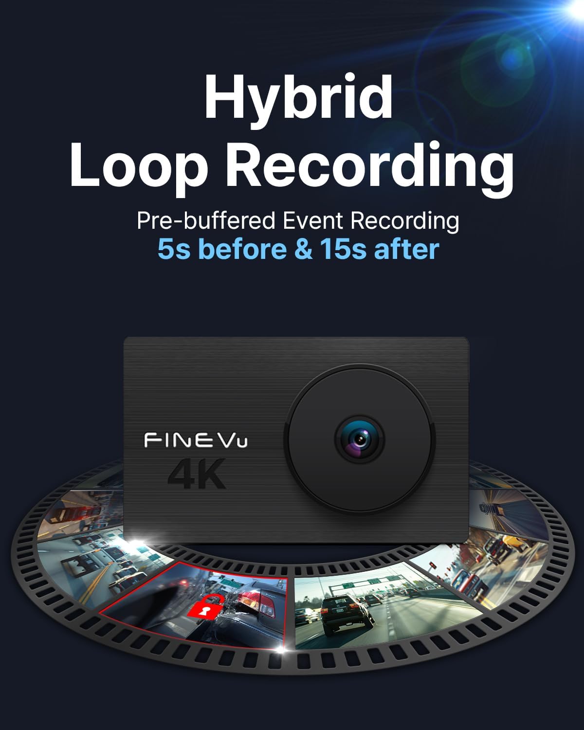 FineVu LX4K True 4K Dual Dash Cam frontal y trasera, STARVIS 2, tarjeta SD