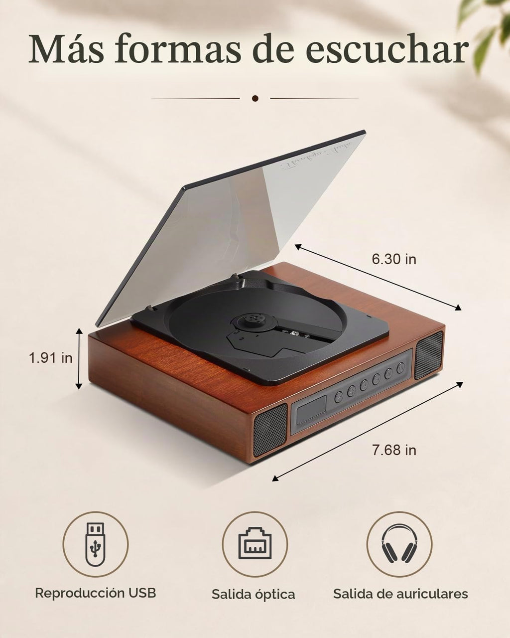 K10 Reproductor de CD Bluetooth con Altavoces para el Hogar, Recargable