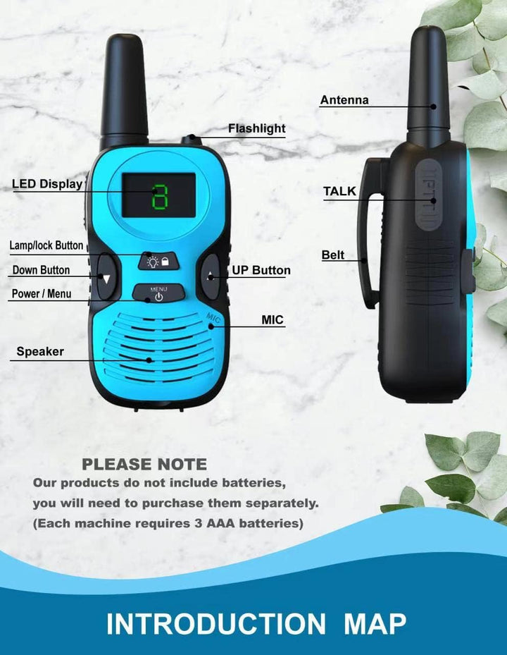 2 piezas de walkie talkies para niños: juguetes al aire libre para...