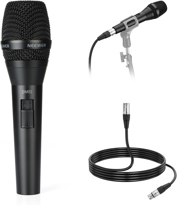 NEEWER DM01 Micrófono dinámico cardioide con cable XLR para podcast...