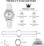 OLEVS Relojes de cuero para mujer lujo moda vestir impermeable cuarzo