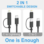 Cargador de carga rápida para iPhone 17, 16, 15, paquete de 3 cargadores USB C, cable Lightning de 6 pies y cable USB C tipo C para iPhone 17/17 Plus/17 Pro Max/Air/16/16 Plus/16 Pro Max/15 Pro/14Pro