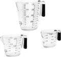 Dalup Juego de Tazas Medidoras – Tazas Medidoras de Plástico Transparente para Líquidos (8/16/32 oz) con Busque y Asa Antideslizante | Juego de 3 Tazas Medidoras de Plástico para Líquidos y Ingredientes Secos