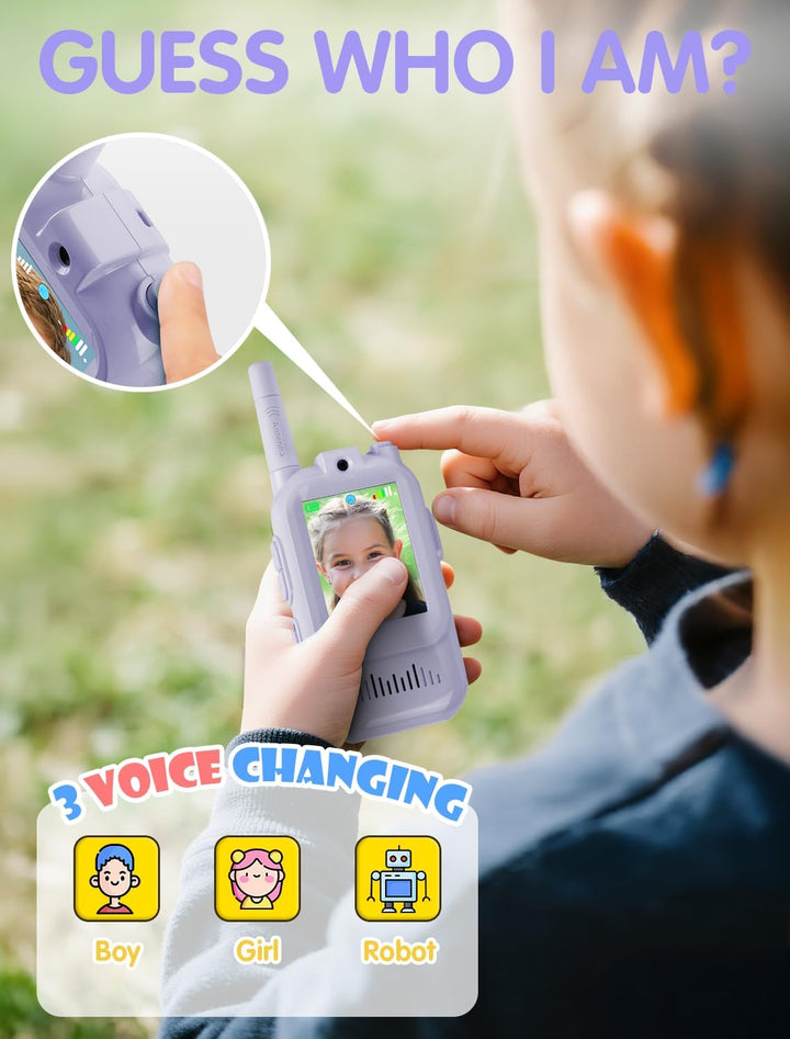 Walkie Talkie para niños con video: paquete de 2 juguetes recargabl...