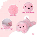 WEWILL Perro Cachorro Rosa Iluminado de 18'' con LED